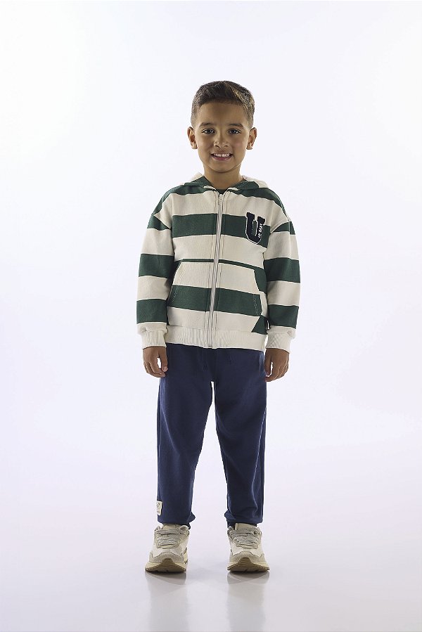 CONJUNTO MOLETOM 2 PEÇAS UP BABY - LISTRAS - MENINO