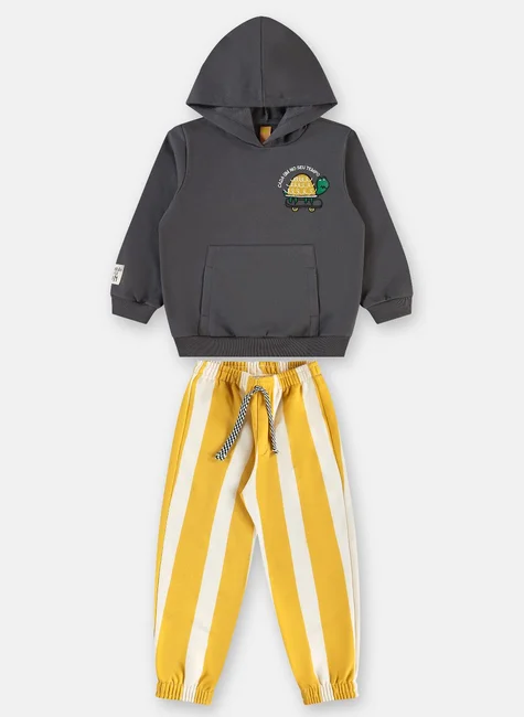 CONJUNTO MOLETOM 2 PEÇAS TRÊS E JÁ KIDS - PEGA-PEGA - MENINO