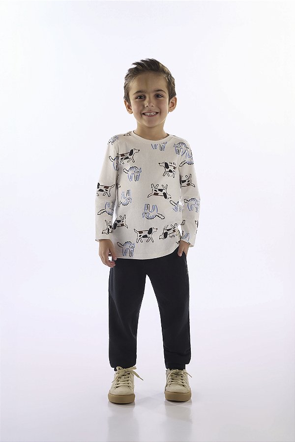 CAMISETA MANGA LONGA UP BABY KIDS - ANIMAIS - MENINO