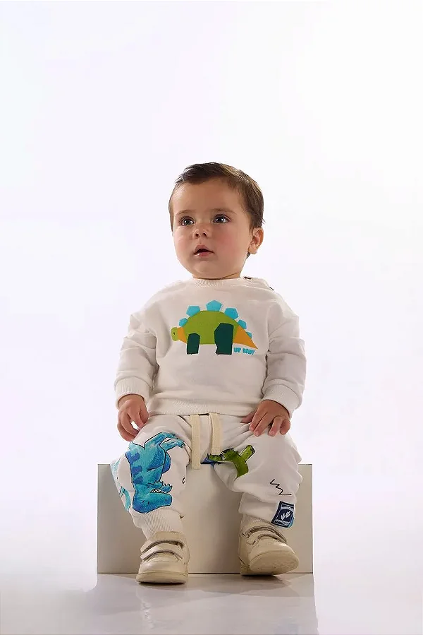 CONJUNTO MOLETOM 2 PEÇAS BABY UP BABY - DINO - MENINO