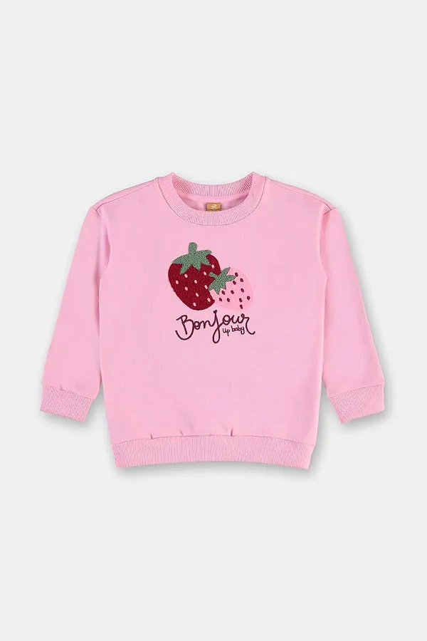 MOLETINHO FLANELADO UP BABY - MORANGUINHOS ROSA - MENINA