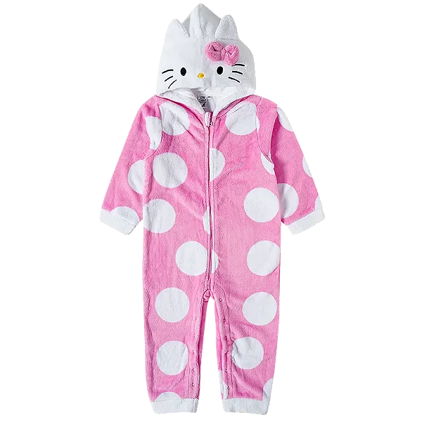 MACACÃO SEM PÉ PELUDINHO TIP TOP TODDLER - HELLO KITTY - MENINA