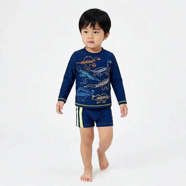 MODA PRAIA TIP TOP TODDLER - DINO - PROTEÇÃO UV50+ - MENINO