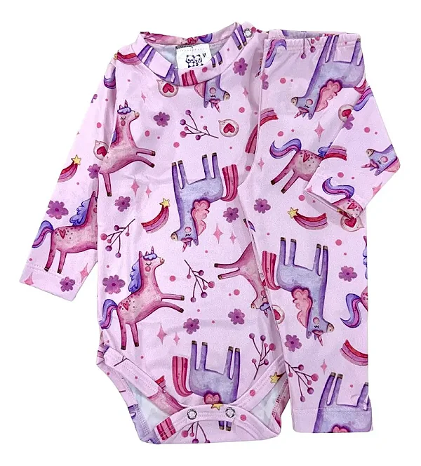 CONJUNTO TÉRMICO 2 PEÇAS COMFORT FOFOTINHOS - UNICÓRNIO ROSA - MENINA