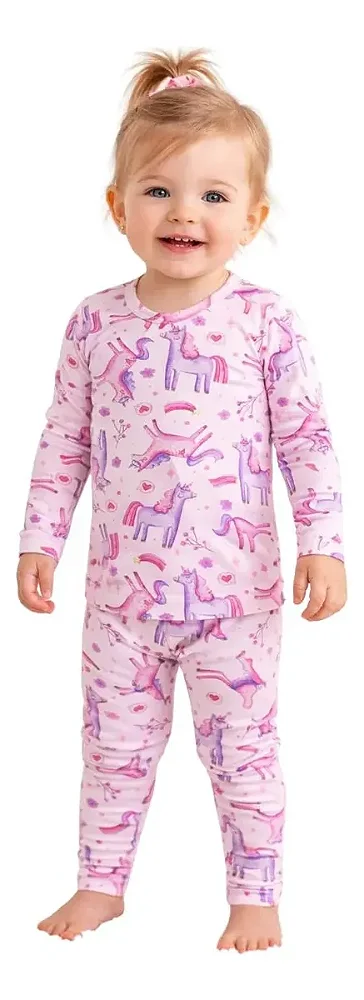 CONJUNTO TÉRMICO 2 PEÇAS COMFORT FOFOTINHOS - UNICÓRNIO ROSA - MENINA