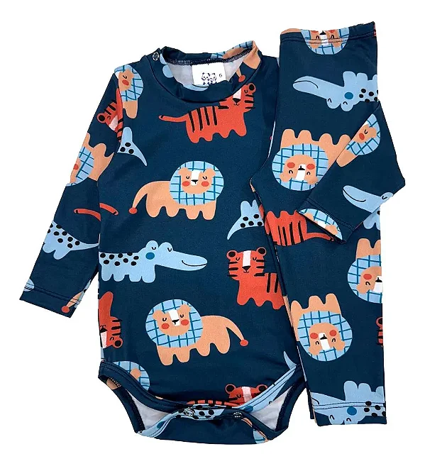 CONJUNTO TÉRMICO 2 PEÇAS COMFORT FOFOTINHOS - SAFARI - MENINO