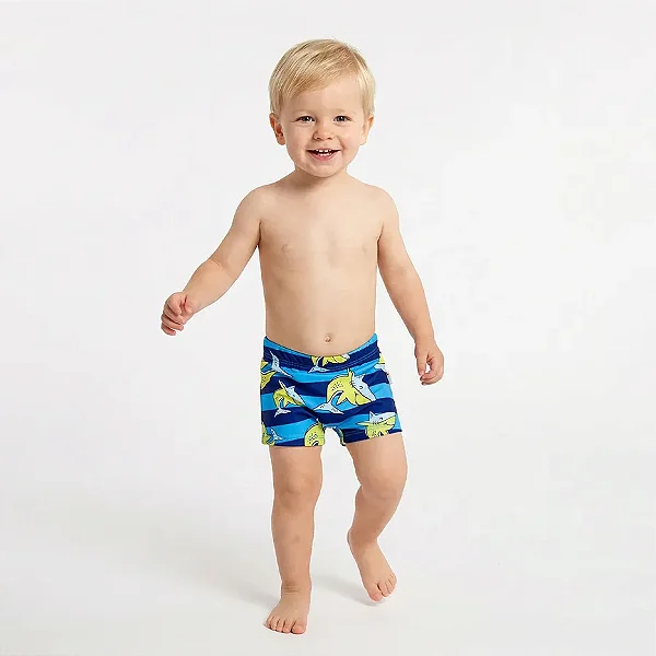 MODA PRAIA SUNGA TIP TOP TODDLER - TUBARÃO - PROTEÇÃO UV50+ - MENINO