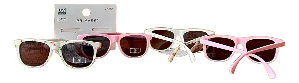 KIT 2 ÓCULOS DE SOL PRIMARK - MENINA - TAM 0-2 ANOS (Tamanho recomendado a partir dos 3 meses)