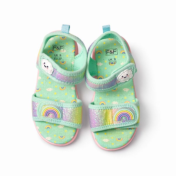 SANDÁLIA F&F - ARCO IRIS - MENINA (CONSULTAR TABELA DE TAMANHOS NA DESCRIÇÃO)
