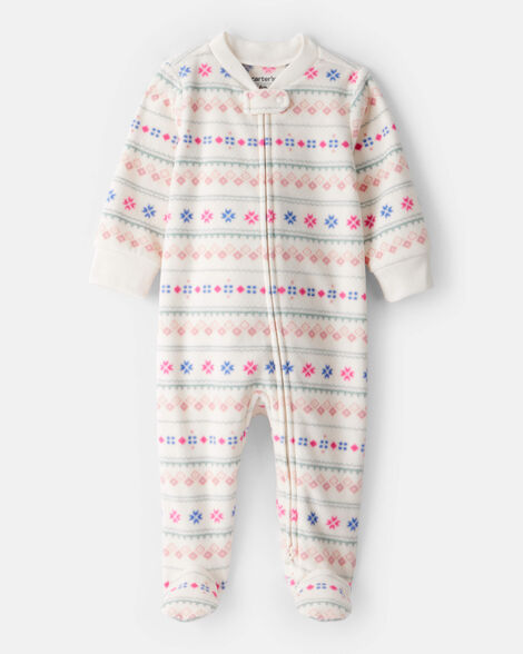 MACACÃO COM PÉ FLEECE CARTER'S - ÉTNICO - MENINA