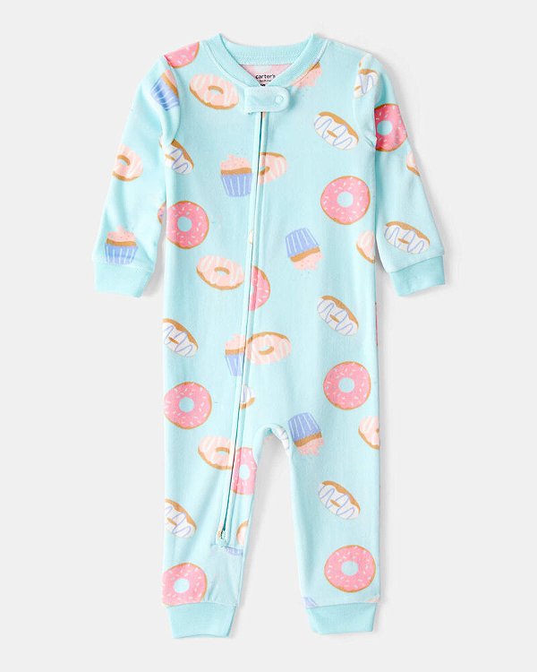 MACACÃO SEM PÉ PLUSH CARTER'S - DONUTS AZUL - MENINA