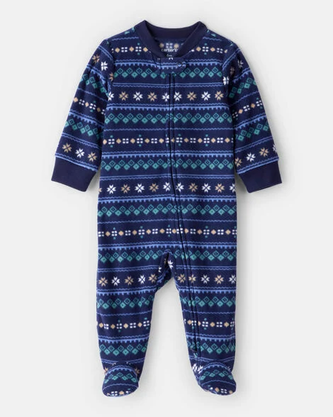 MACACÃO COM PÉ FLEECE CARTER'S - ÉTNICO - MENINO