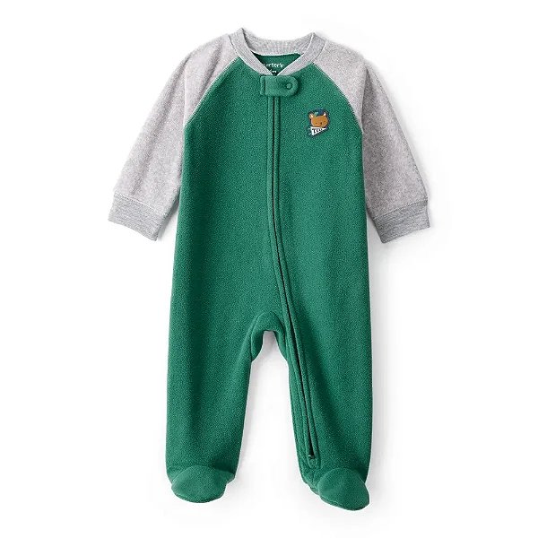 MACACÃO COM PÉ FLEECE CARTER'S - VERDE - MENINO