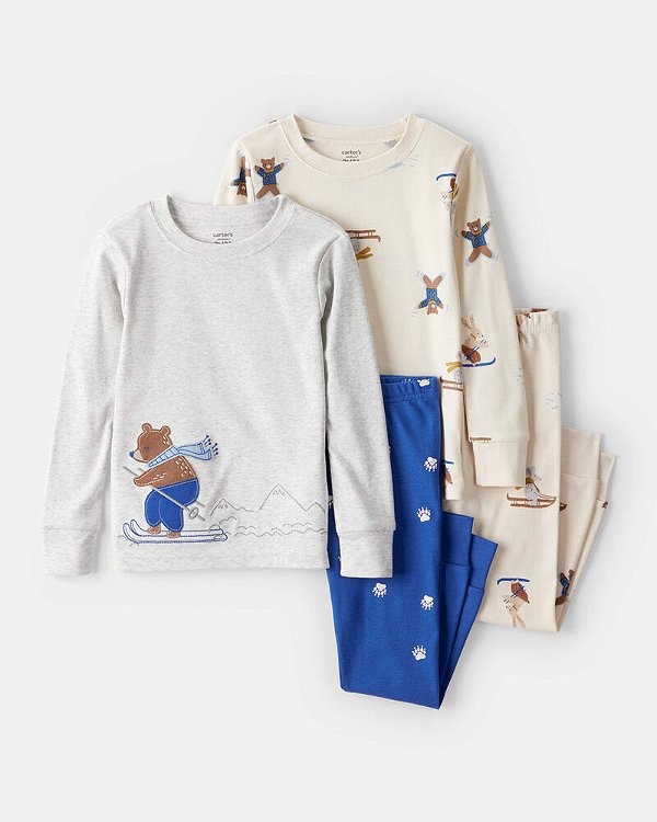 PIJAMA 4 PEÇAS CARTER'S - ANIMAIS ESQUIANDO - MENINO