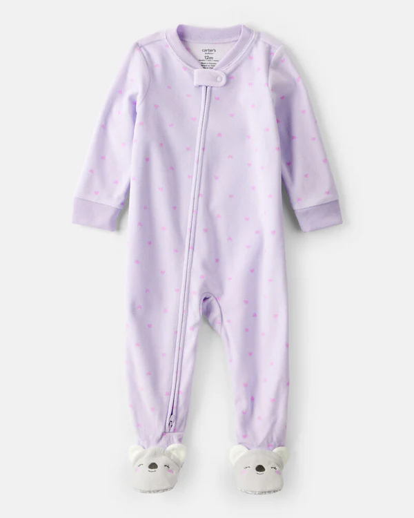 MACACÃO COM PÉ FLEECE CARTER'S - COALA - MENINA