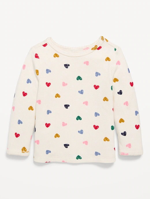 CAMISETA MANGA LONGA OLD NAVY - CORAÇÕES - MENINA