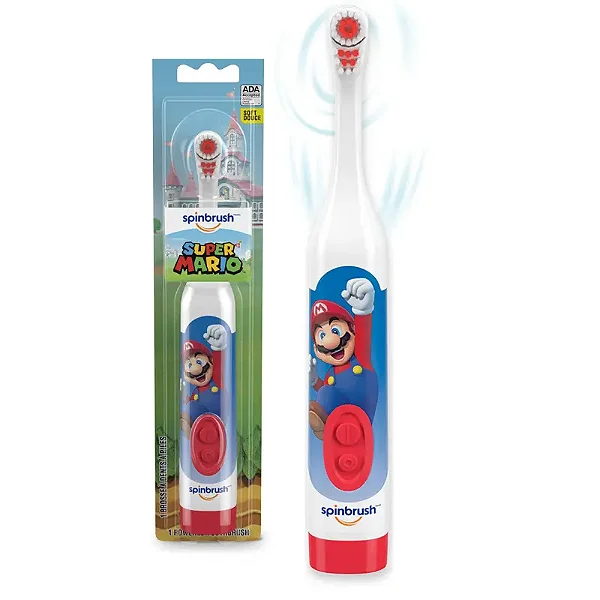 ESCOVA DE DENTE ELÉTRICA INFANTIL SPINBRUSH - SUPER MARIO