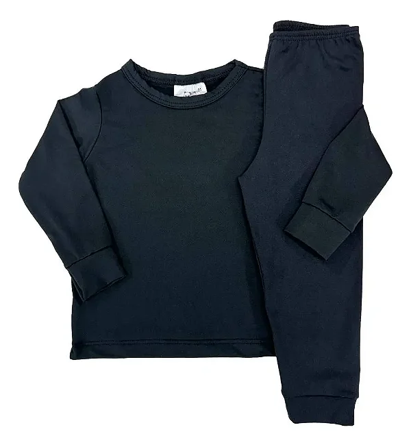 CONJUNTO TÉRMICO 2 PEÇAS COMFORT FOFOTINHOS - PRETO - UNISSEX