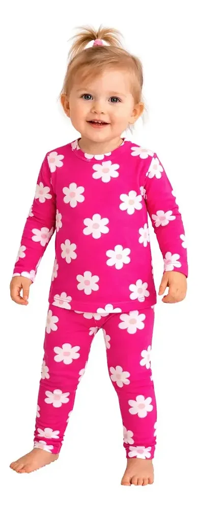 CONJUNTO TÉRMICO 2 PEÇAS COMFORT FOFOTINHOS - FLORAL PINK - MENINA