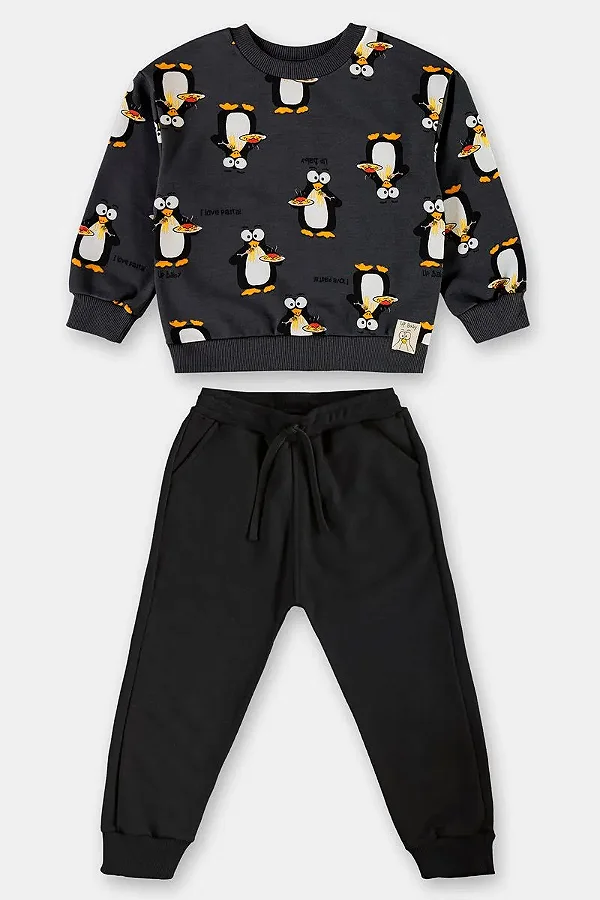 CONJUNTO MOLETOM 2 PEÇAS UP BABY KIDS - PINGUIM - MENINO