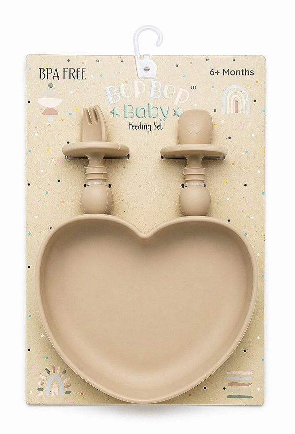 KIT DE ALIMENTAÇÃO DE SILICONE BOP BOP BABY - BEGE - UNISSEX