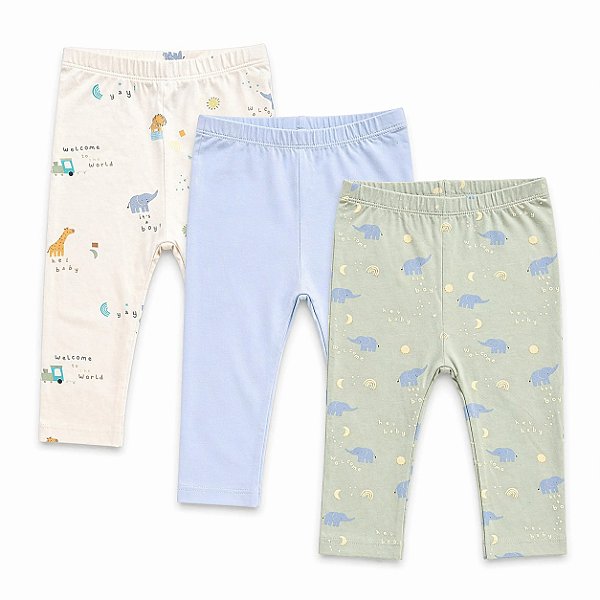KIT 3 CALÇAS GEORGE BABY - ELEFANTINHO - MENINO