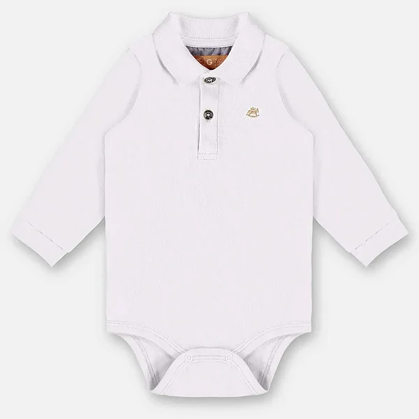 BODY POLO MANGA LONGA UP BABY - BRANCO - MENINO