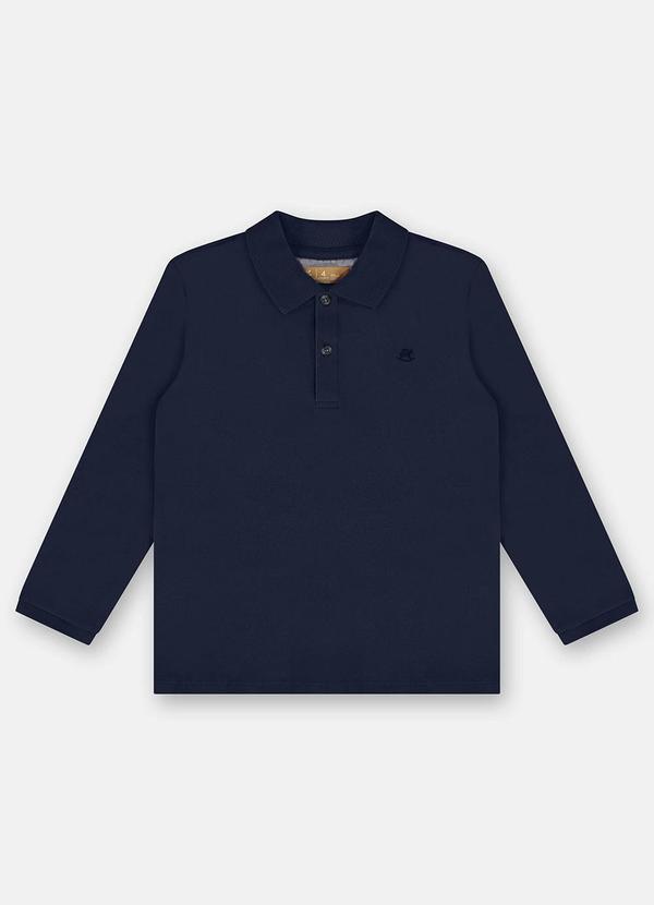 CAMISETA POLO MANGA LONGA TODDLER UP BABY - MARINHO - MENINO