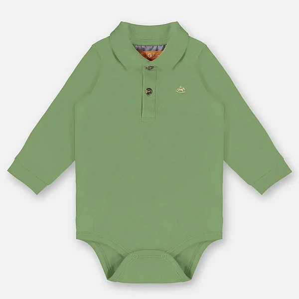 BODY POLO MANGA LONGA UP BABY - VERDE - MENINO