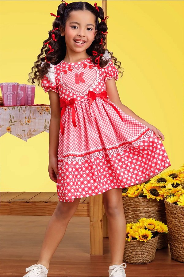 VESTIDO JUNINO KUKIÊ - MAÇA DO AMOR - MENINA