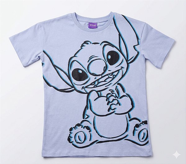 CAMISETA MANGA CURTA TU - STITCH - MENINA