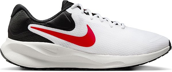 TÊNIS NIKE REVOLUTION 7 - BRANCO E VERMELHO - UK 9 (EQUIVALENTE 42 BR) SEM CAIXA