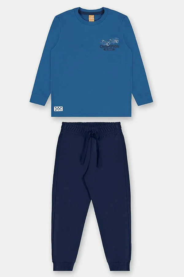 CONJUNTO 2 PEÇAS UP BABY KIDS - CHAMPION AZUL- MENINO