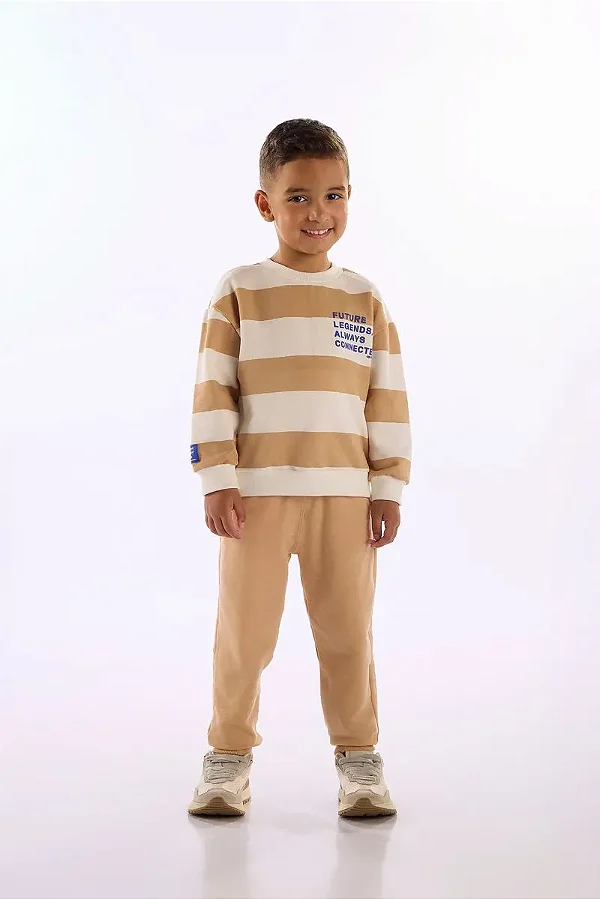 CONJUNTO MOLETOM 2 PEÇAS KIDS UP BABY - LISTRAS - MENINO