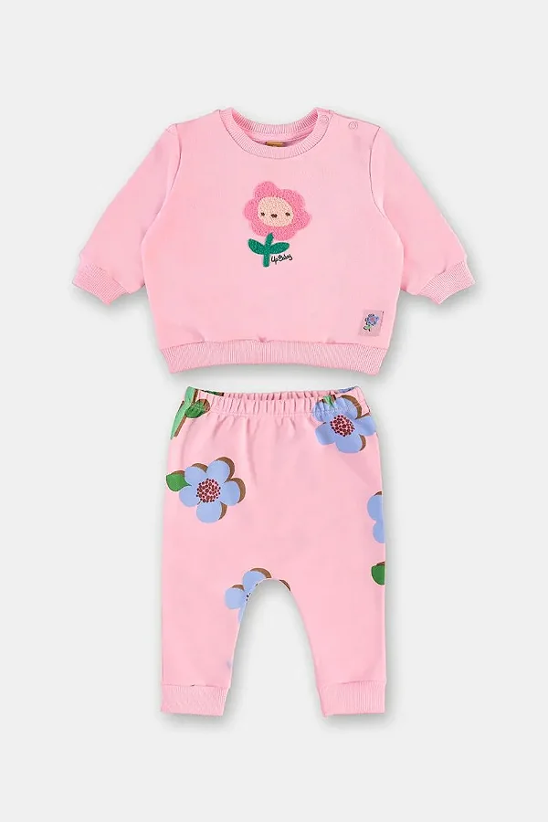 CONJUNTO MOLETOM 2 PEÇAS TODDLER UP BABY - FLORZINHA - MENINA
