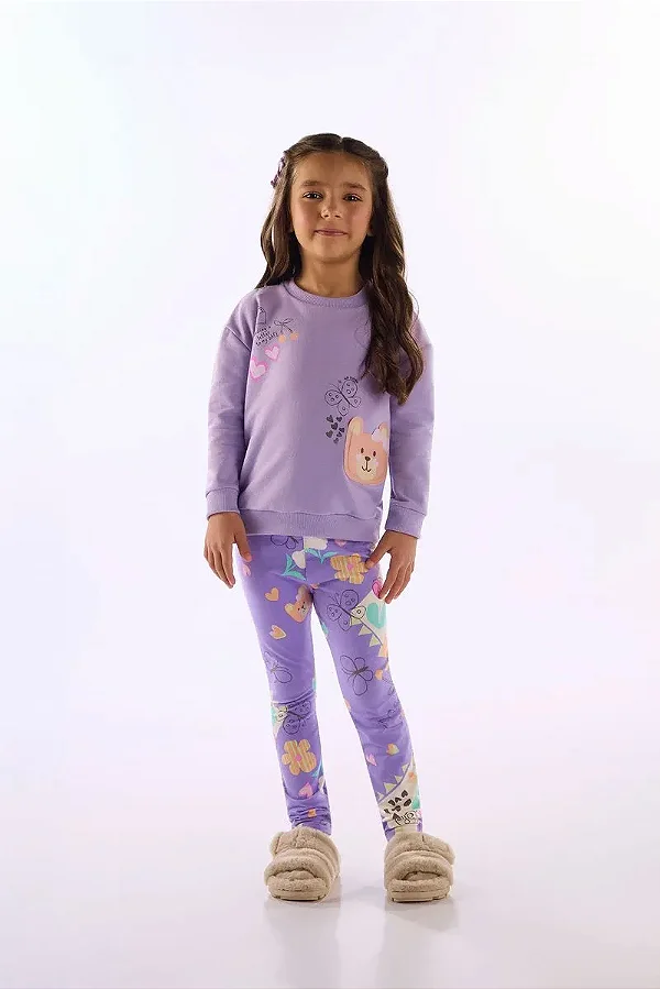 CONJUNTO 2 PEÇAS TODDLER UP BABY - BICHINHOS LILÁS - MENINA