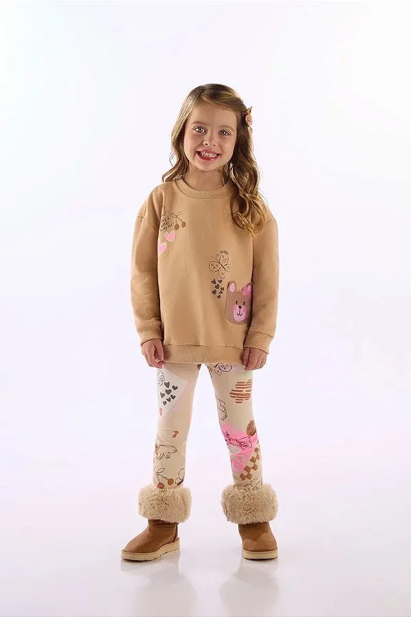 CONJUNTO 2 PEÇAS TODDLER UP BABY - BICHINHOS BEGE - MENINA