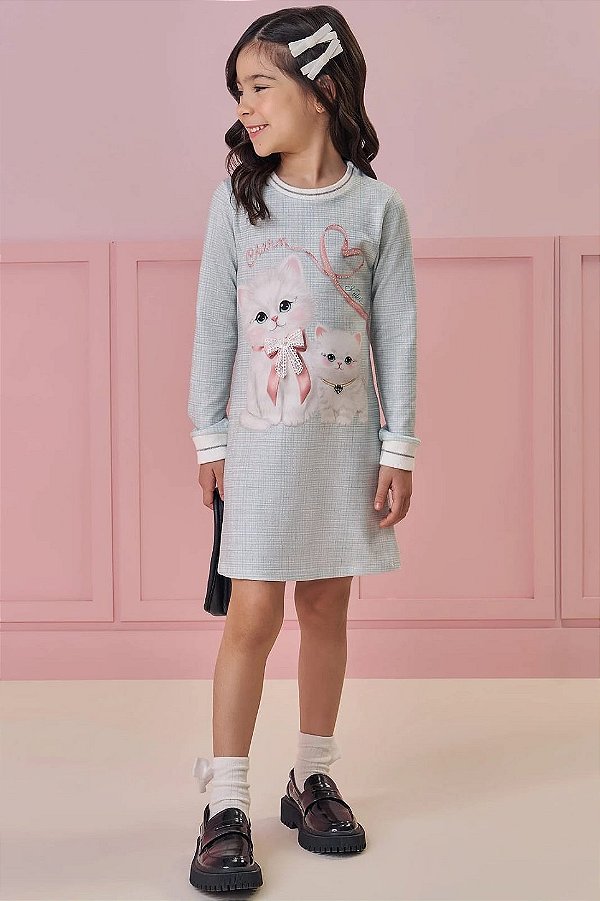 VESTIDO KUKIÊ - GATINHOS - MENINA