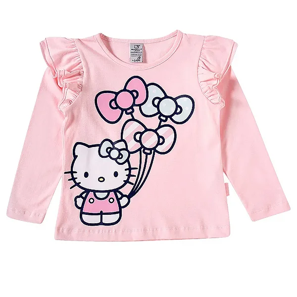 CAMISETA MANGA LONGA KIDS TIP TOP - HELLO KITTY - MENINA