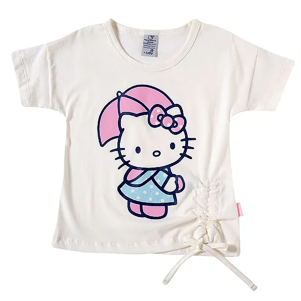 CAMISETA MANGA CURTA KIDS TIP TOP - HELLO KITTY BRANCA - MENINA