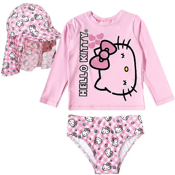 MODA PRAIA TIP TOP - HELLO KITTY - PROTEÇÃO UV50+ - MENINA