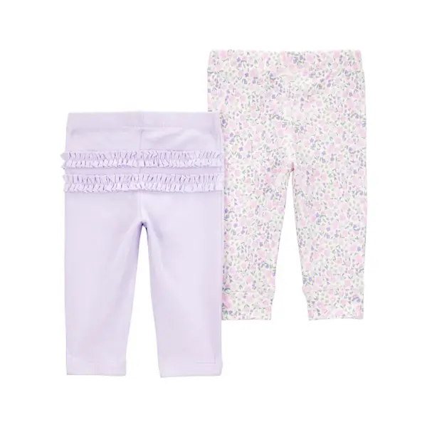 KIT 2 CALÇAS CARTER'S - LILÁS FLORAL - MENINA