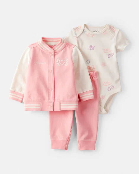 CONJUNTO 3 PEÇAS CARTER'S - CORAÇÃO - MENINA