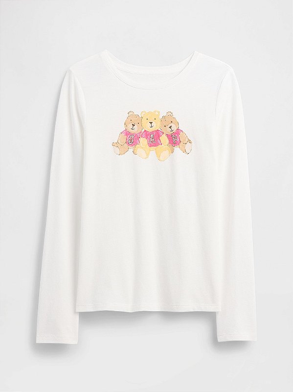 CAMISETA MANGA LONGA GAP KIDS - URSINHOS - MENINA