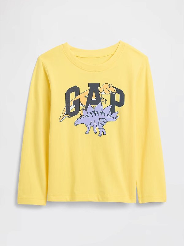 CAMISETA MANGA LONGA GAP - DINO AMARELO - MENINO