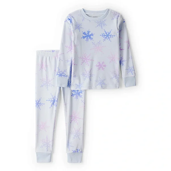 PIJAMA 2 PEÇAS PLUSH CARTER'S - FLOCOS DE NEVE - MENINA