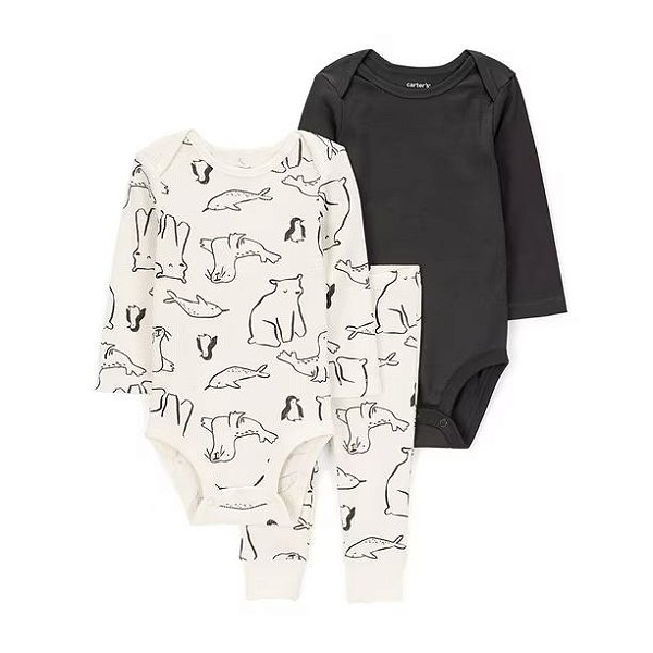 CONJUNTO 3 PEÇAS CARTER'S - BICHINHOS - MENINO