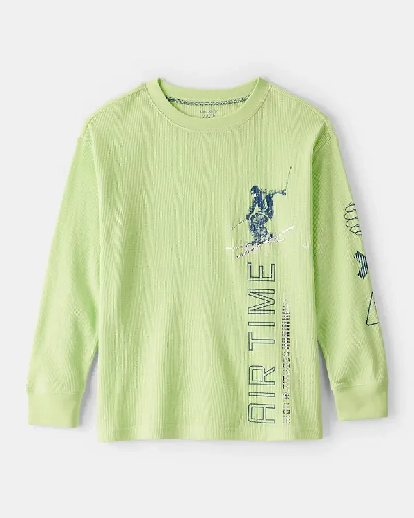 CAMISETA MANGA LONGA CARTER'S KIDS - ESQUI VERDE - MENINO