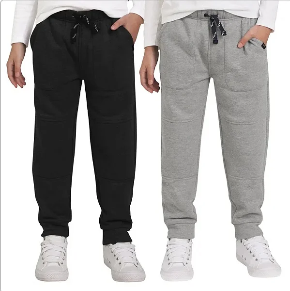 KIT 2 CALÇAS JOGGER LEE KIDS - PRETA E CINZA - MENINO
