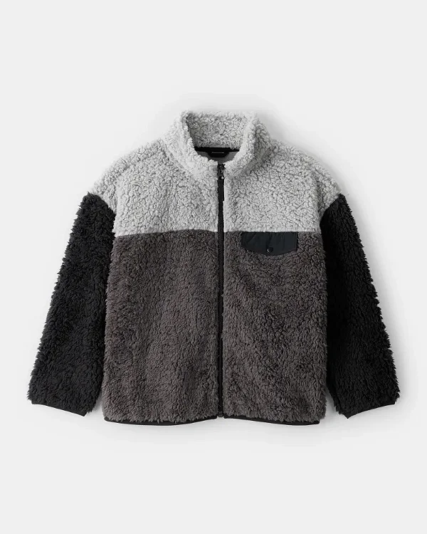 CASACO SHERPA CARTER'S KIDS - CINZA E PRETO - MENINO